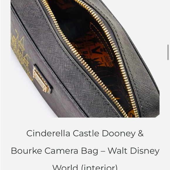 Dooney & Bourke WDW Castle Brand New Black Crossbody Bag with Gold Castle Design - Picture 12 of 14